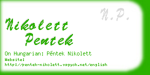 nikolett pentek business card